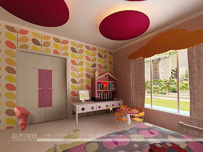 girls bedroom 3d interior design